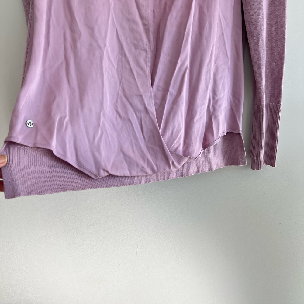 LULULEMON Lavender Still At Ease Antoinette Breezy Back Pullover Sweater Sz 8 - Picture 14 of 15